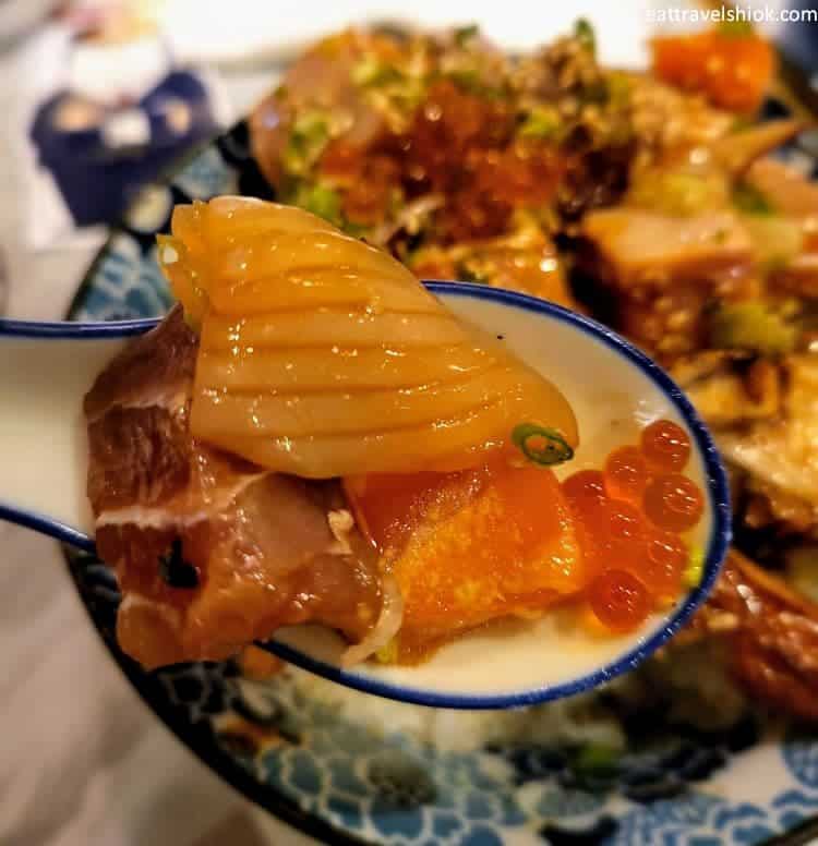 Omoté - Ika, Tuna, Tobiko and Salmon